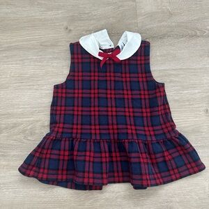 Janie and Jack Red and Blue Plaid Kids Set